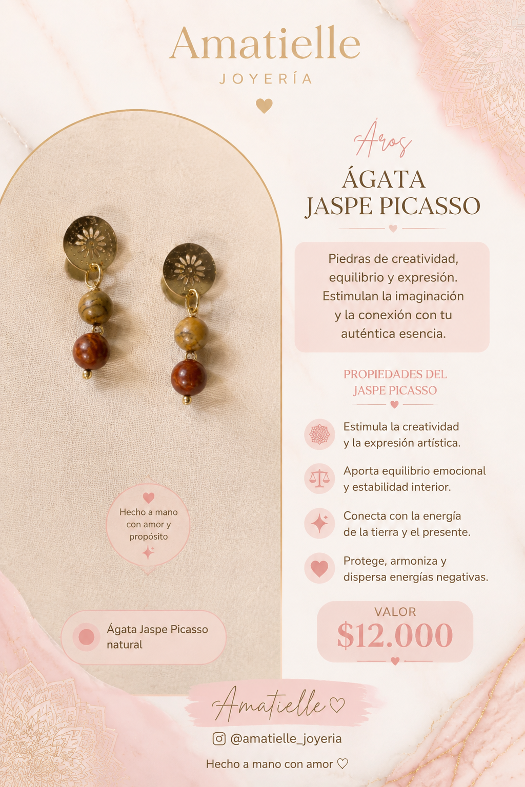 Aros agata Jaspe picasso
